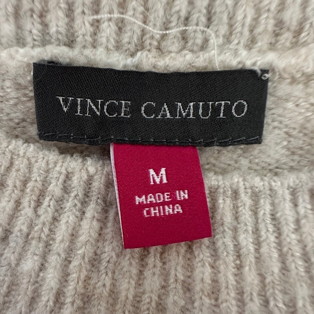 Vince Camuto Sweater Womens Oatmeal Colorblock Oversized Crewneck Knit M - Picture 3 of 4